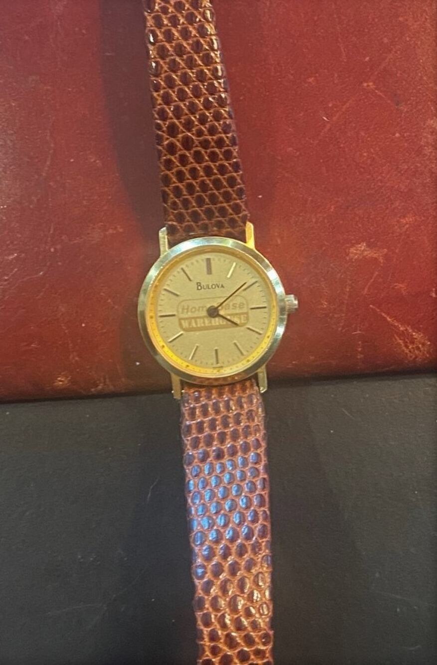 Women's 27mm Gold tone Bulova Watch, Homebase Warehouse Logo